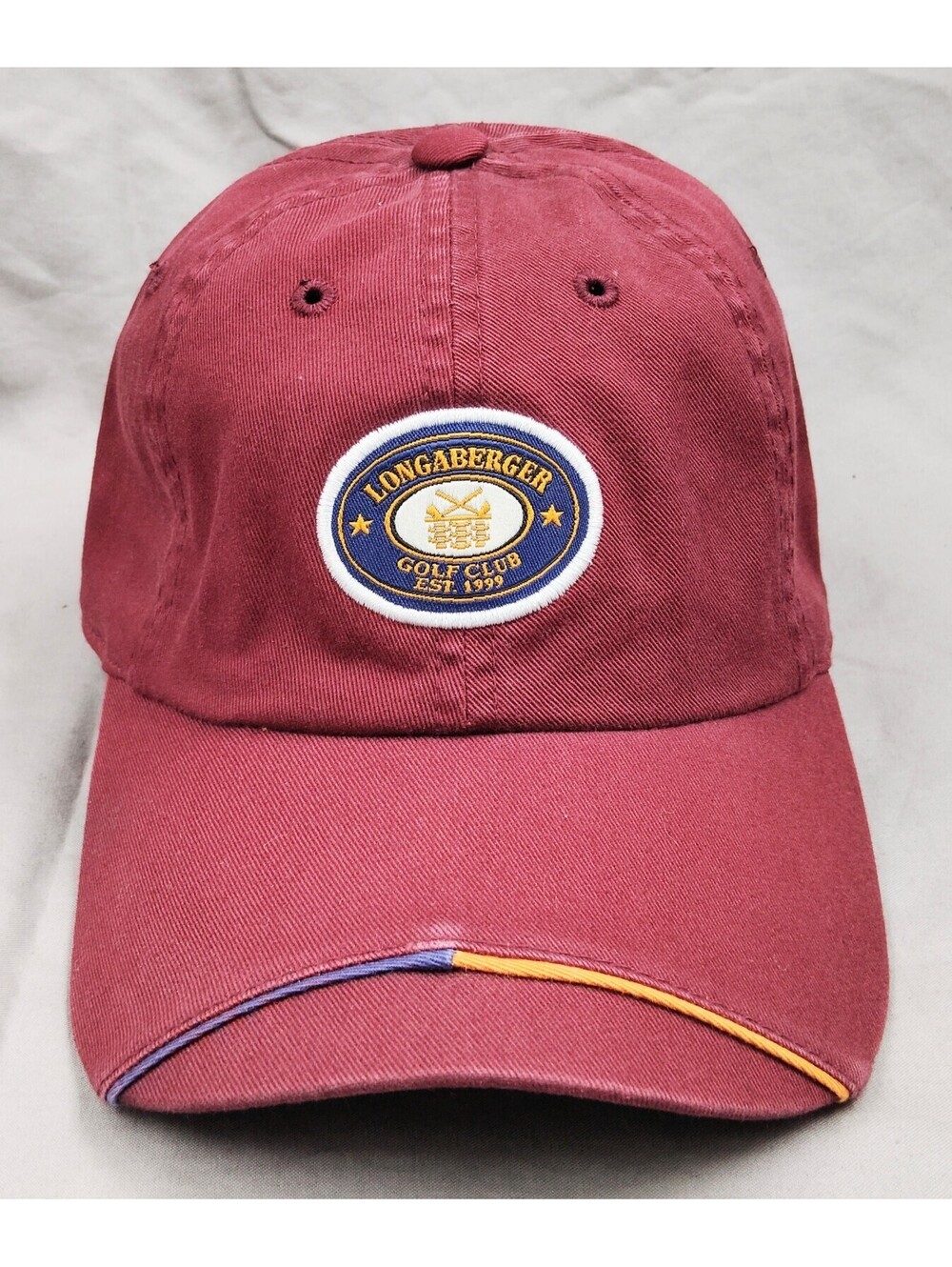 Longaberger Golf Club Hat American Needle Burgundy Embroidered Golf Cap Strapbac
